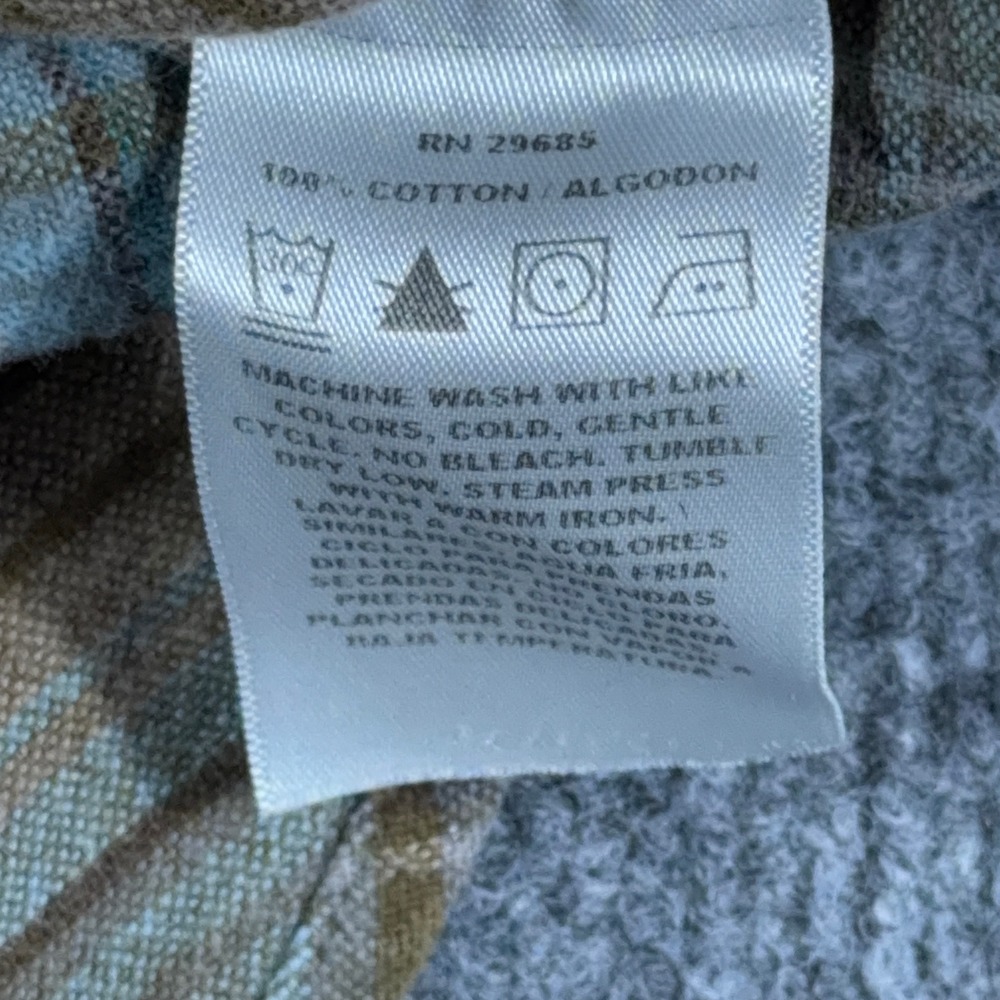 Pendleton Mason Mens Brown Blue Plaid Cotton Button Down Shirt Long Sleeve Large - Picture 7 of 11